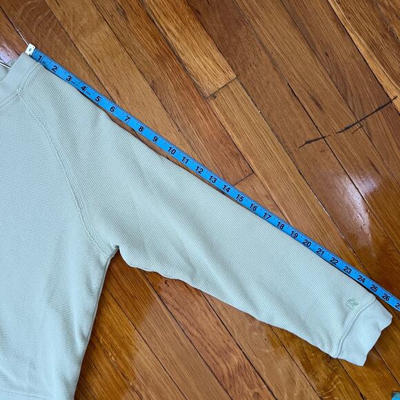 Frank and Oak Women's Light Green Waffle Knit Organic Cotton Sweatshirt Size M - Picture 14 of 14